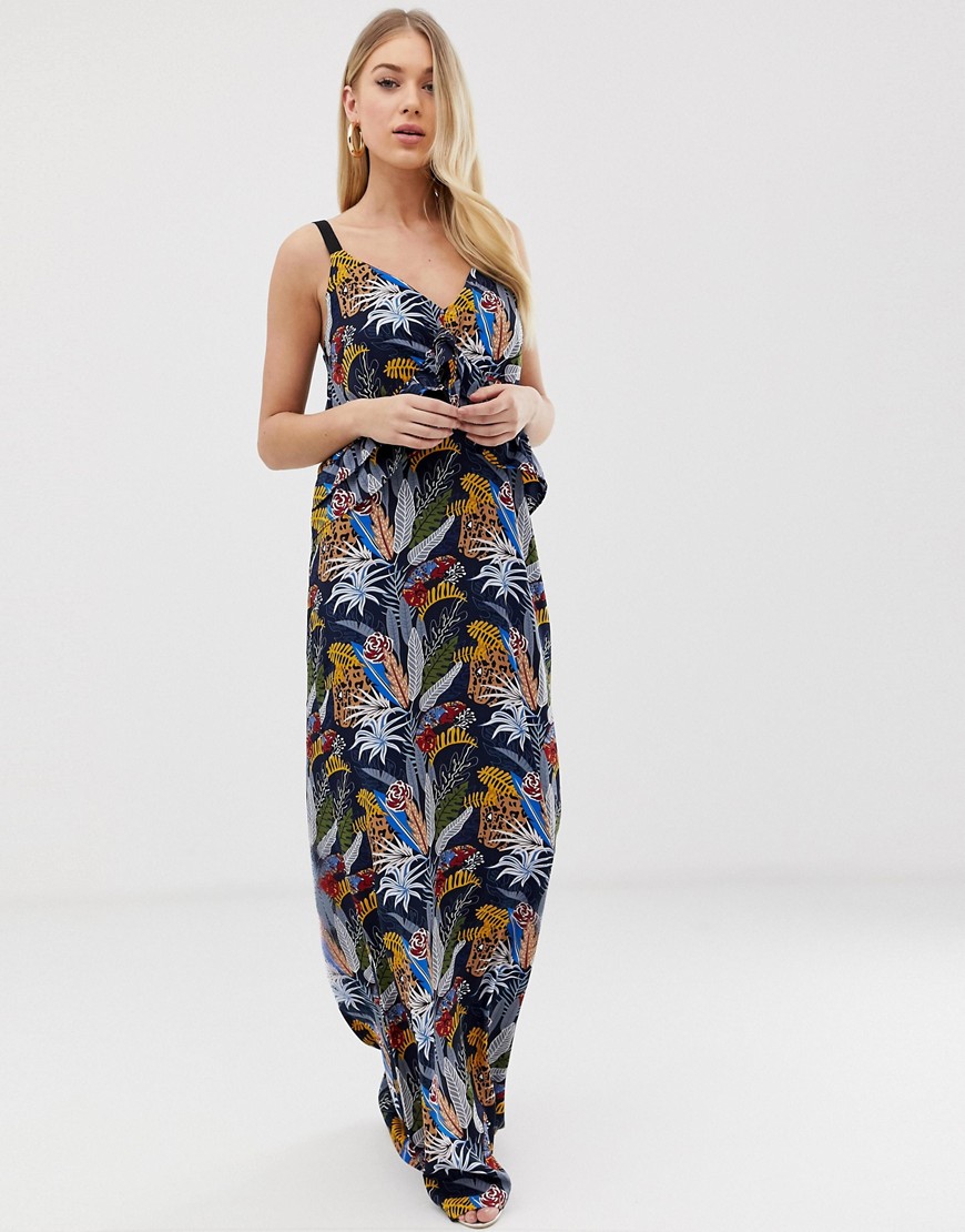 C by Cubic - Lange jurk met tropische print-Multi