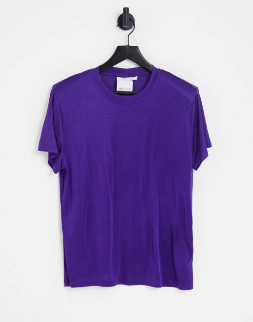 C/MEO Collective Falling For slinky power shoulder top in purple