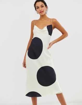 spotty slip dress