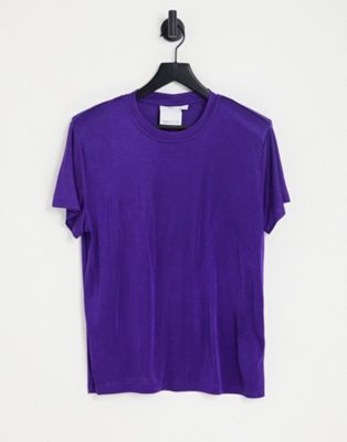 C/MEO Falling For slinky power shoulder top in purple