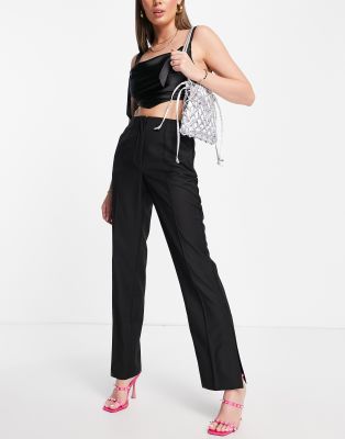 C/MEO Collective Magnetised tie waist flared pants in black - ASOS Price Checker