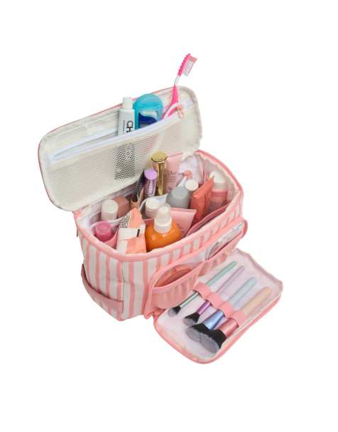 Cabin Max - Classic - Gestreepte toilettas in roze - view 1