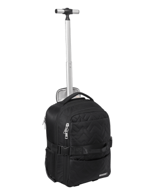 Cabin Max Evosa underseat hybrid expandable travel backpack with wheels in black