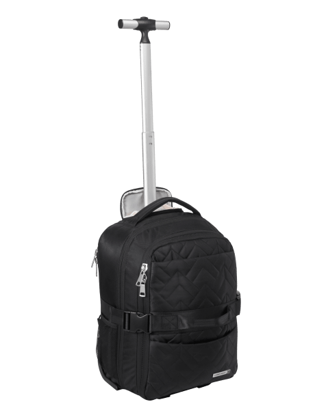 Cabin Max Evosa underseat hybrid expandable travel backpack with wheels in black - view 1