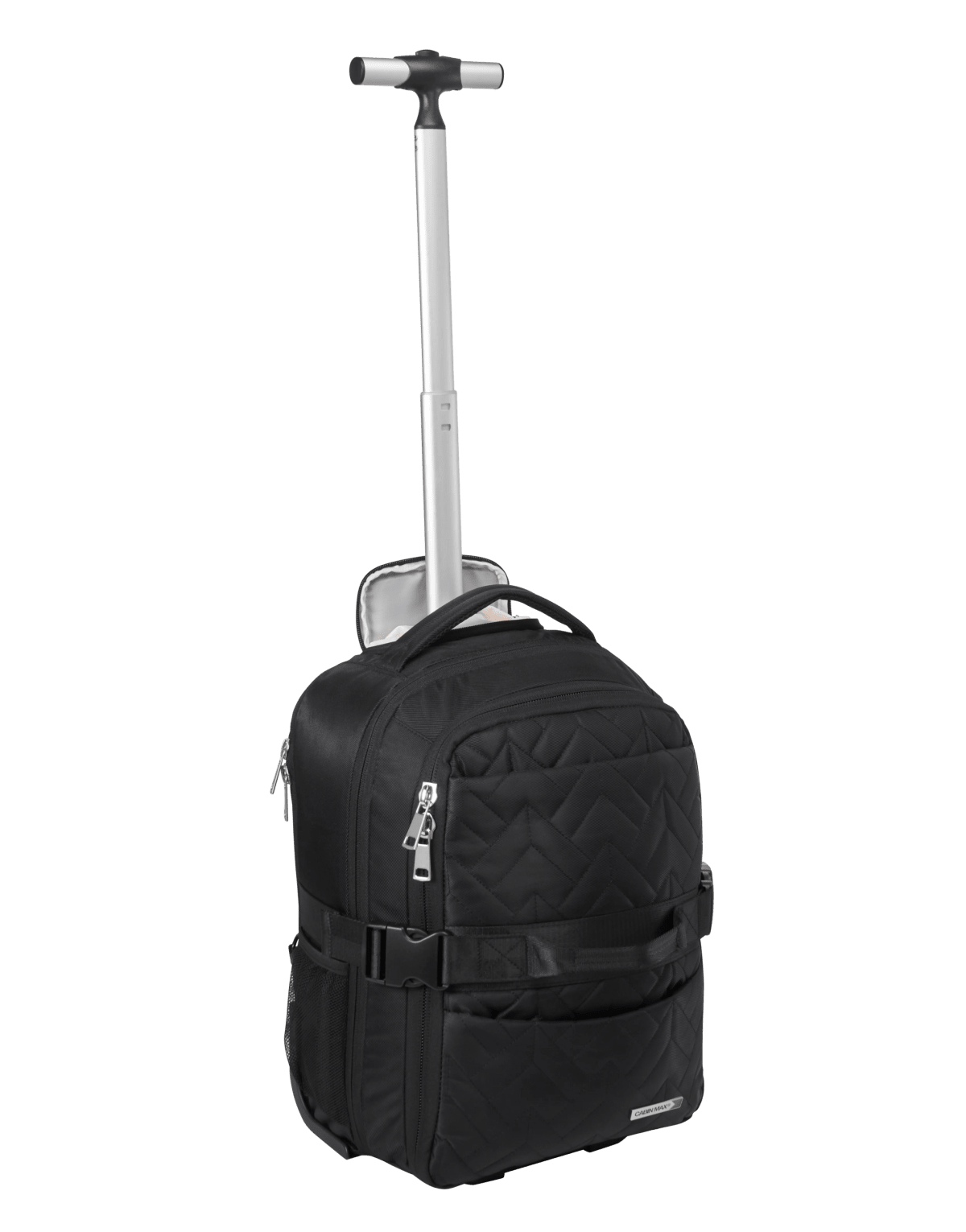 Cabin Max Evosa underseat hybrid expandable travel backpack with wheels in black