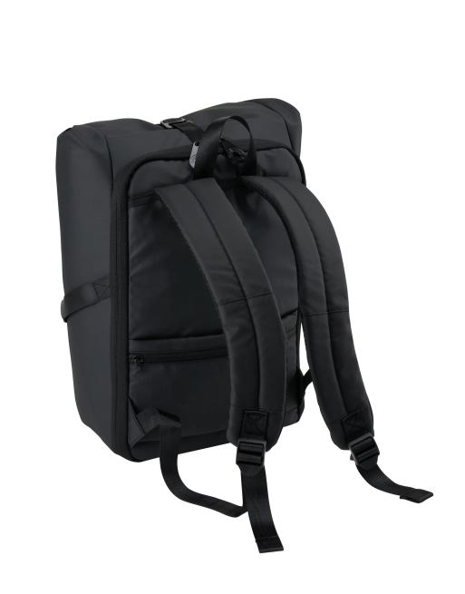 Cabin Max – Iseo – Untersitz-Rucksack mit Rolltop in Schwarz, 20 Liter Fassungsvermögen 40 x 20 x 25 cm, 2 von 4