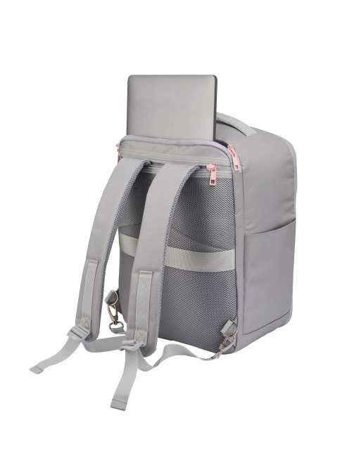 Cabin Max Manhattan 24l underseat backpack / shoulder bag 40x30x20 cm in grey and pink, 2 of 4