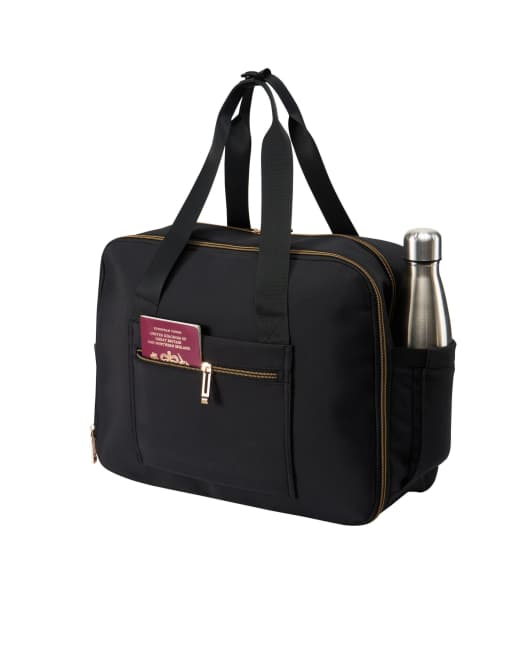 Cabin Max - Manhattan - Borsone da viaggio da sotto il sedile nero e oro da 40x30x20 cm, 2 di 4