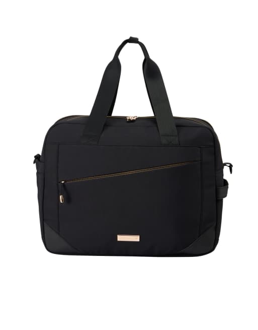 Cabin Max - Manhattan - Borsone da viaggio da sotto il sedile nero e oro da 40x30x20 cm, 4 di 4