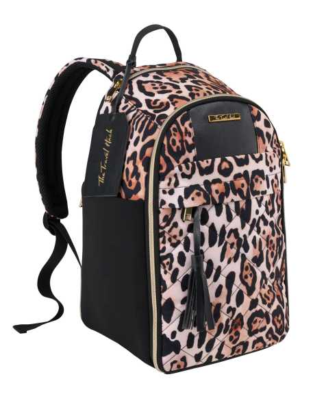 Cabin Max Travel hack underseat backpack 40x20x25cm in golden leopard print - BROWN - view 1