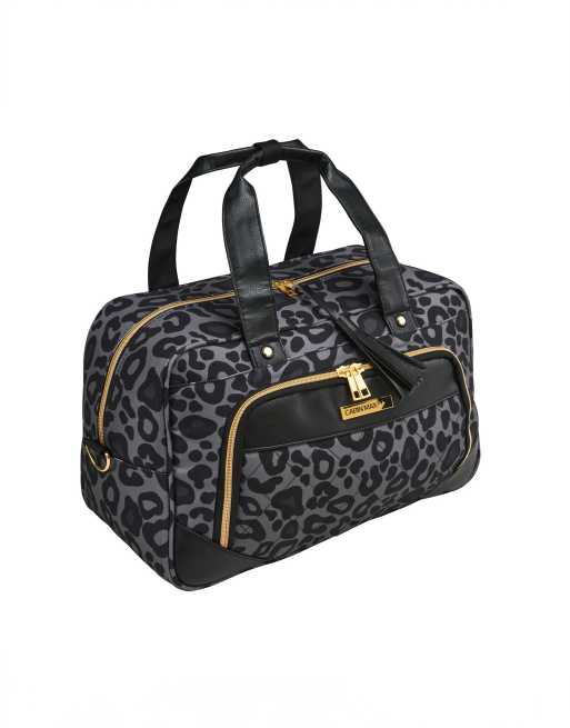 Cabin Max – Vela – Reisetasche für unter den Sitz in Grau mit Leopardenmuster, 20 L, 40 x 20 x 25 cm, 3 von 4