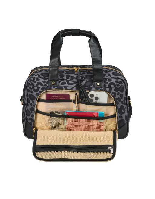 Cabin Max – Vela – Reisetasche für unter den Sitz in Grau mit Leopardenmuster, 20 L, 40 x 20 x 25 cm, 4 von 4