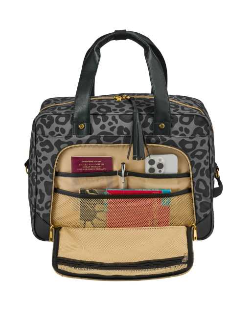 Cabin Max – Vela – Reisetasche für unter den Sitz in Grau mit Leopardenmuster, 24 L, 40 x 30 x 20 cm, 4 von 7