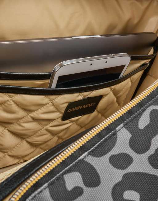 Cabin Max – Vela – Reisetasche für unter den Sitz in Grau mit Leopardenmuster, 24 L, 40 x 30 x 20 cm, 5 von 7