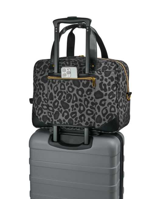 Cabin Max – Vela – Reisetasche für unter den Sitz in Grau mit Leopardenmuster, 24 L, 40 x 30 x 20 cm, 7 von 7