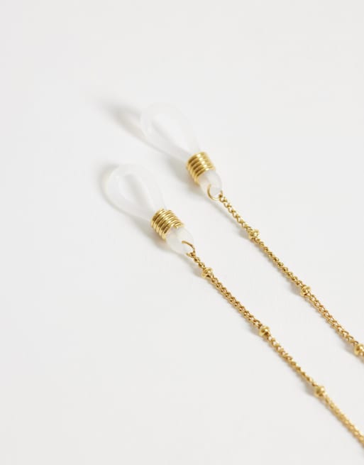Cadena para gafas de sol dorada con cuentas esféricas de acero inoxidable resistente al agua de ASOS DESIGN, 3 de 3