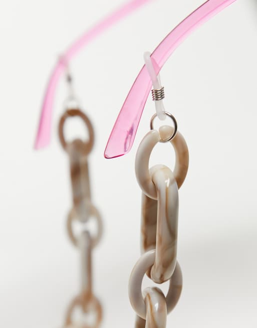 Cadena para gafas de sol gruesa en crema efecto carey de Vero Moda 