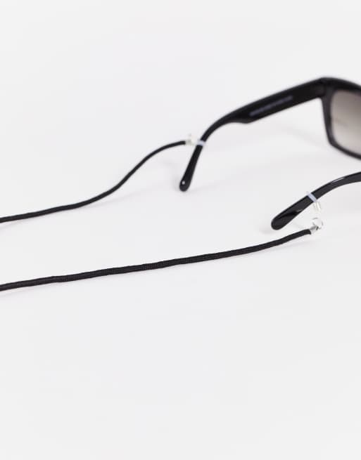 Cadena para gafas de sol negra para festivales de cuerda de ASOS DESIGN  