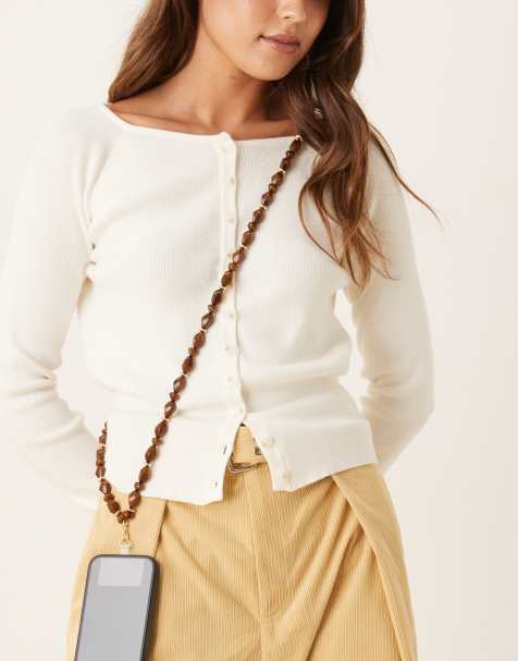 Cadena para teléfono con cuentas efecto carey de ASOS DESIGN - view 1