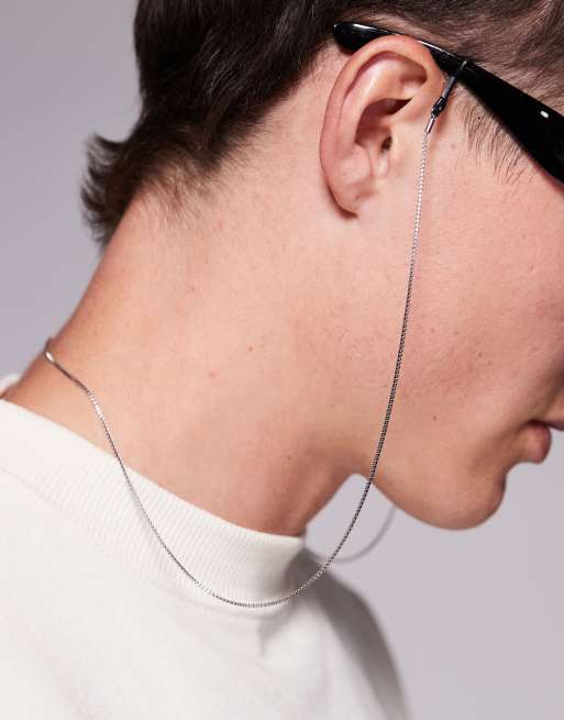 Cadena plateada para gafas de sol de acero inoxidable resistente al agua de ASOS DESIGN