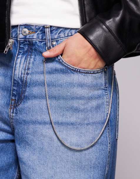 Cadena plateada para vaqueros de ASOS DESIGN - view 1