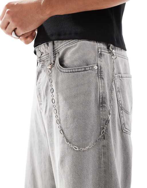 Cadena plateada para vaqueros para festivales de ASOS DESIGN 