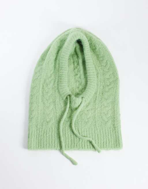 Cagoule en maille torsadée Object en vert pastel, 3 de 3