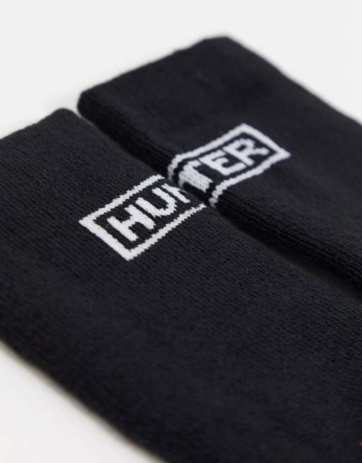 marca Viaje De nada Calcetines altos negros para botas de punto con logo de la colección  Original de Hunter | ASOS