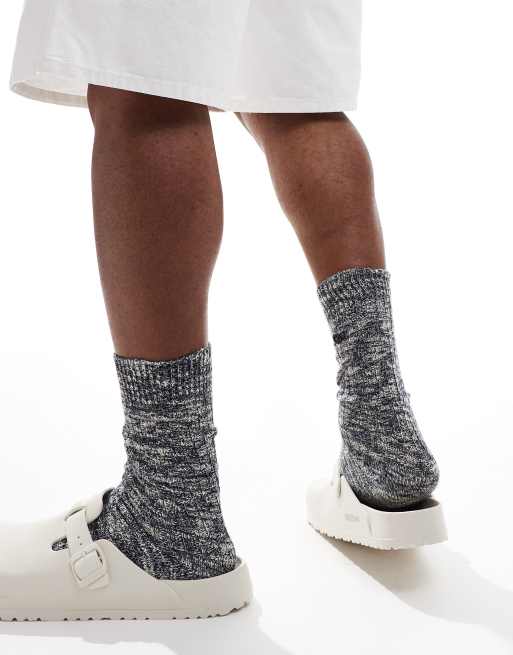 Calcetines azul marino para hombre de algodón flameado de Birkenstock