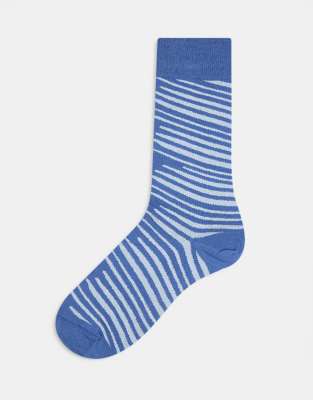 Calcetines azules con estampado de cebra y logo de Paul Smith