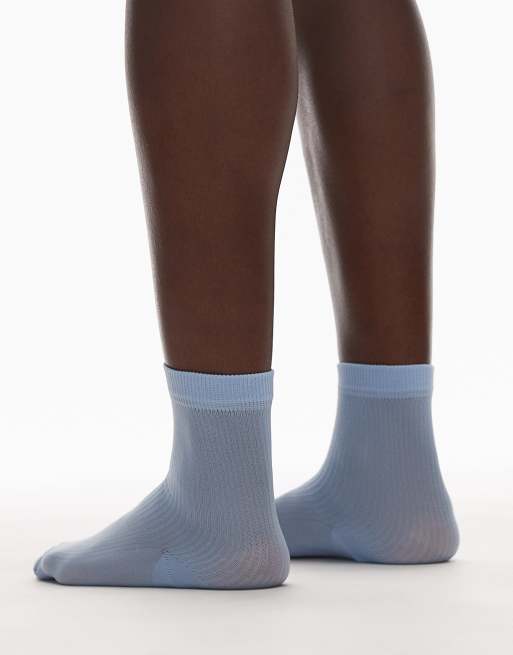 Calcetines azules traslúcidos de canalé de Topshop, 3 de 3