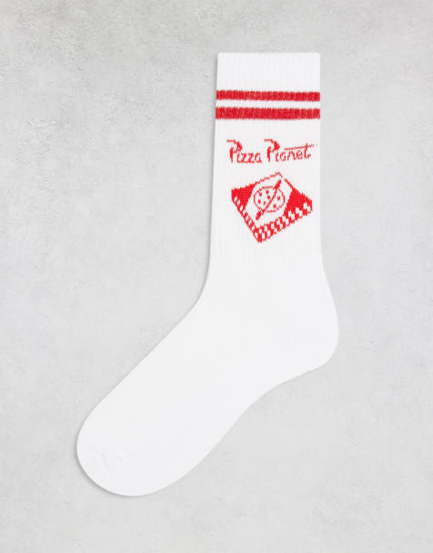 Calcetines blancos con estampado gráfico de Pizza Planet de Disney de ASOS DESIGN - view 1