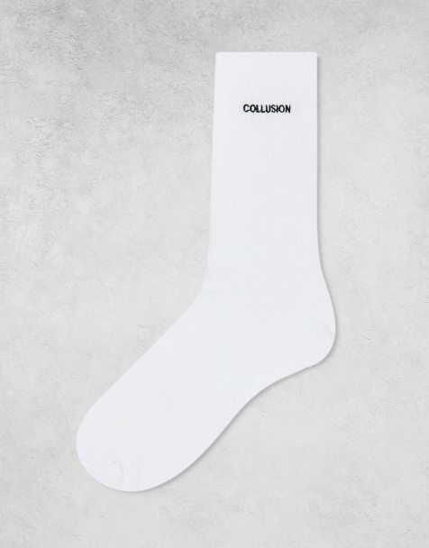 Calcetines blancos con logo de COLLUSION Unisex - view 1