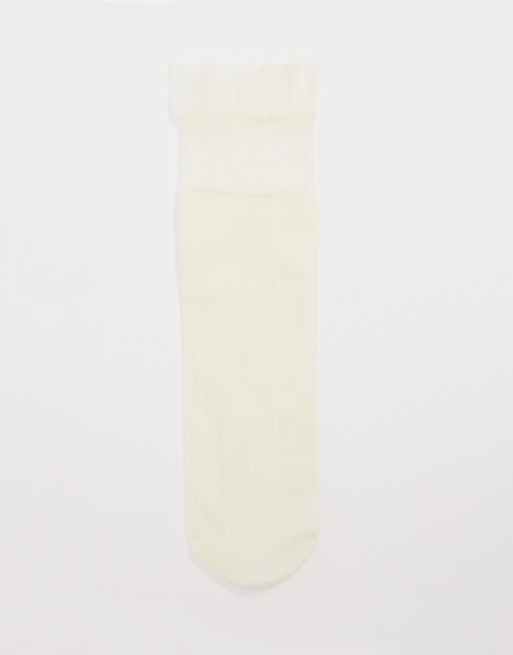 Calcetines blancos con volante transparente de ASOS DESIGN