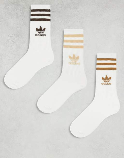 Calcetines blancos de caña alta con detalle de 3 rayas de adidas Originals