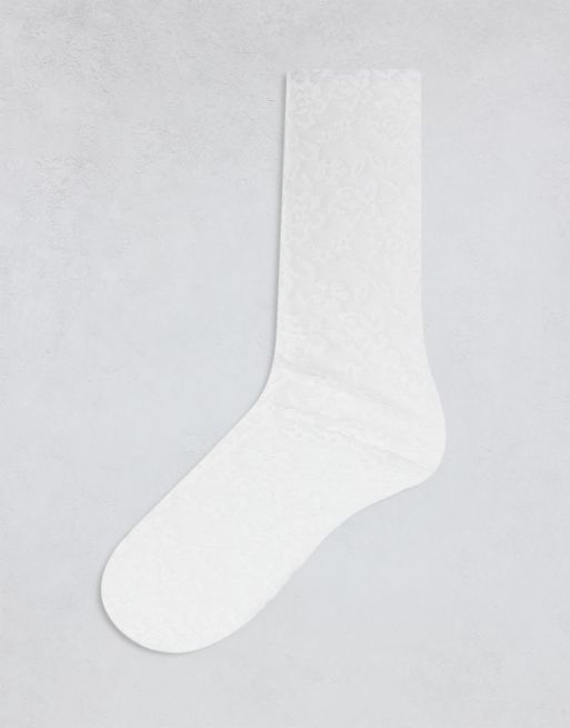 Calcetines blancos de encaje de COLLUSION