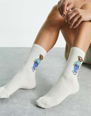 Calcetines color crema con logo de oso en vaqueros Polo Ralph ASOS