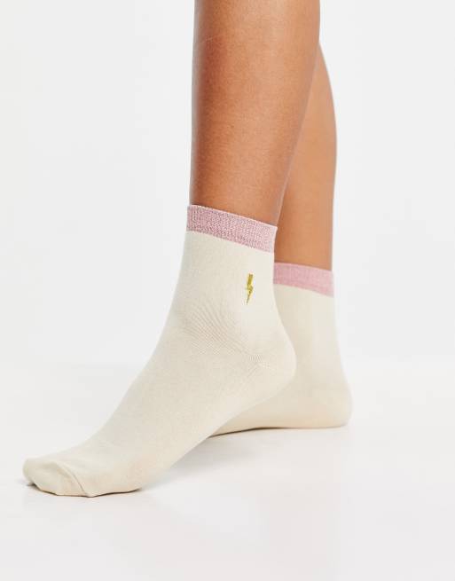 Calcetines color crema con rayo de Accessorize