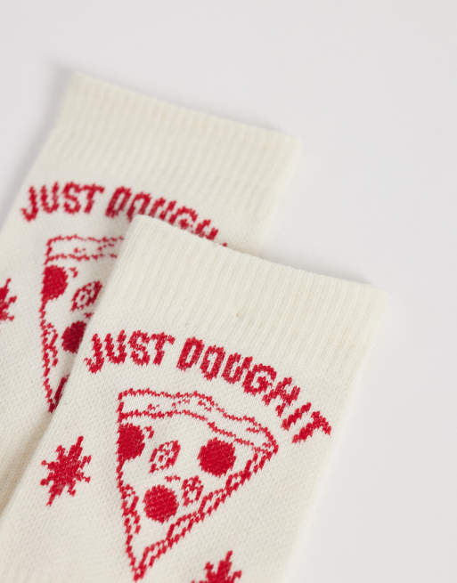 Calcetines color crema con texto "Just Dough It" de Accessorize, 2 de 3