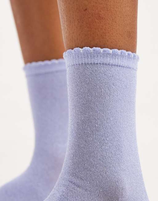 Calcetines color lavanda con purpurina de Pieces, 2 de 3