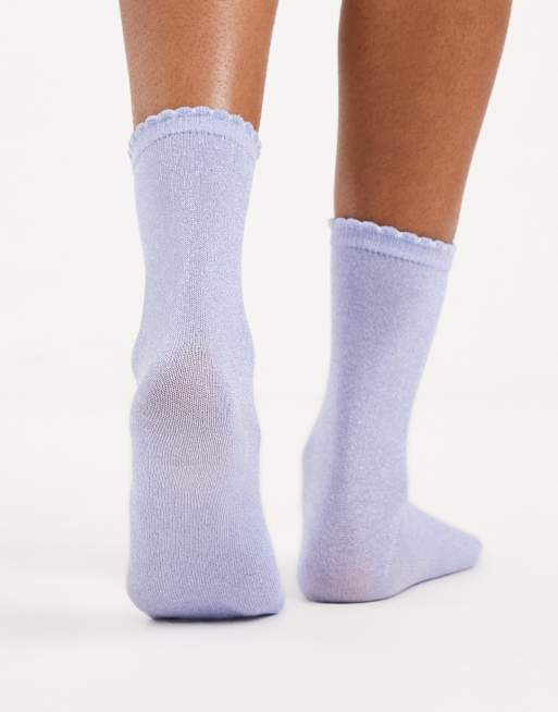 Calcetines color lavanda con purpurina de Pieces, 3 de 3