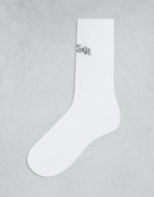 Calcetines deportivos blancos con bordado 