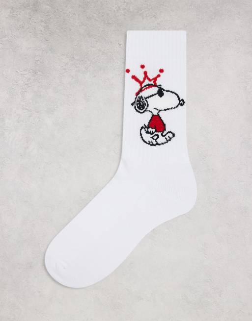 Calcetines deportivos blancos con diseño de Snoopy de ASOS DESIGN