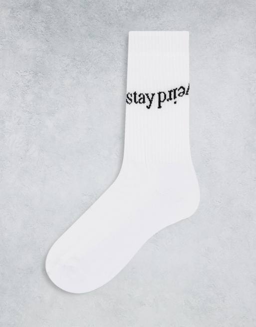 Calcetines deportivos blancos con estampado 