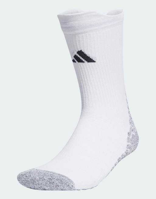 Calcetines deportivos blancos y negros acolchados para fútbol antideslizantes de punto de adidas Performance