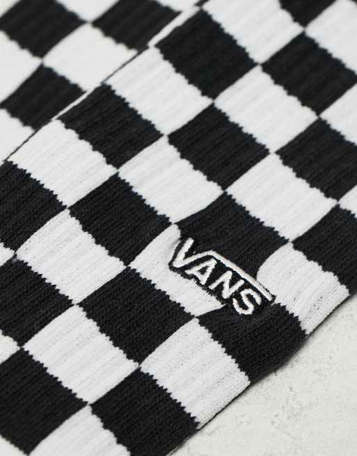 Calcetines deportivos blancos y negros con diseño de cuadros dameros de Vans, 3 de 3