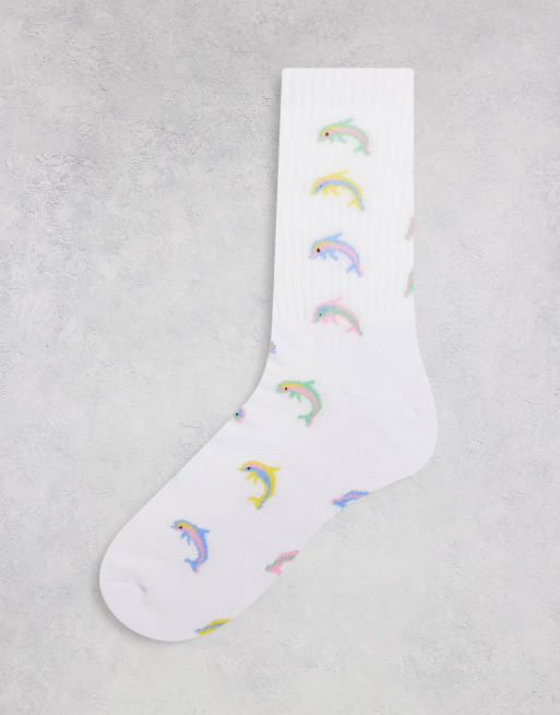 Calcetines deportivos con estampado de delfines de ASOS DESIGN