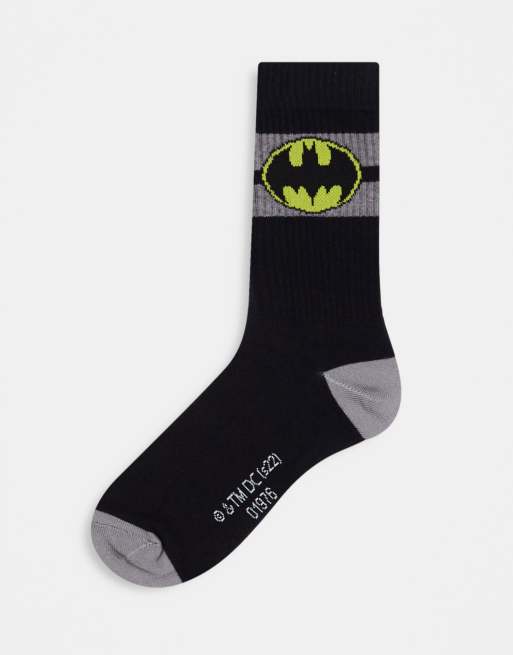 Calcetines deportivos negros con diseño de Batman de ASOS DESIGN