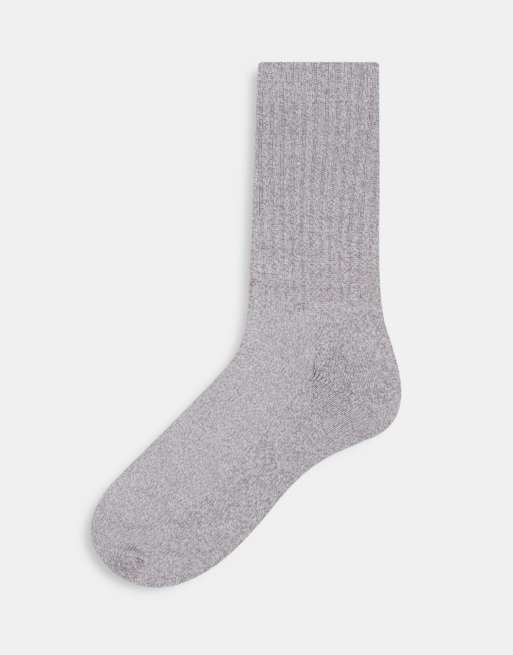 Calcetines grises para botas con plantas de tejido de rizo de ASOS DESIGN