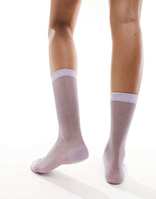 Calcetines lila pastel efecto purpurina transparentes de & Other Stories, 3 de 4